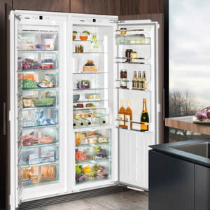 La combinación Liebherr de 48 "Side-by-Side, compuesta por el frigorífico HRB1120 totalmente integrado de 24" con BioFresh y el congelador totalmente integrado HF861 de 24 "con IceMaker, es la combinación perfecta para cualquier cocina.