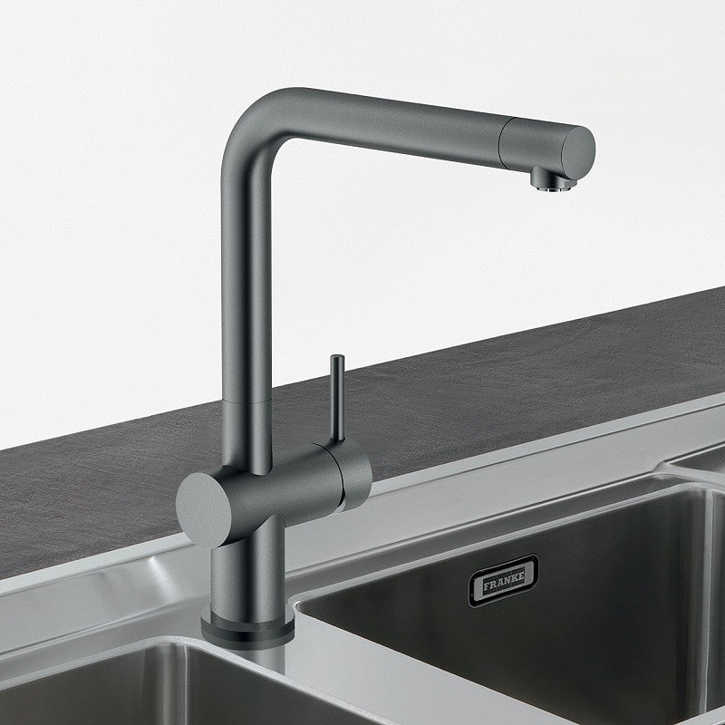 Grifo mezclador extraíble Active doccia gris piedra cromado