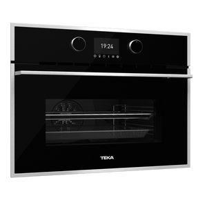 Horno Multifunción Compacto de Vapor - HLC 847 SC  Voltaje: 220 V Frecuencia: 60 Hz Potencia nominal máxima: 3400 W Amperaje: 15,45 A Clasificación energética: A+ Capacidad: 44 l / Capacidad tanque de agua: 1 l Guías telescópicas: Si Cierre soft: Si Bloqueo de niños: Si Hydroclean Pro: Si Termosonda: Si Asistente de cocción: Si Modo demo: Si Función eco: Si / Funcion combinada 20% vapor: Si Funciones especiales de vapor: 100% vapor, manual de regeneración, Sous vide, dureza del agua y descalcificación