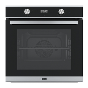 Horno eléctrico Smart - FSM 86 H XS  Voltaje: 220V Potencia máxima: 2750w Control: Botón Hidrolítico: Si Capacidad: 71 L Funciones: (9) Convencional; limpieza vapor; horno de convección; grill; turbo grill; descongelado; calentamiento inferior; aire forzado; pan Cierre suave: Si Guías telescópicas: Si Clasificación energética: A