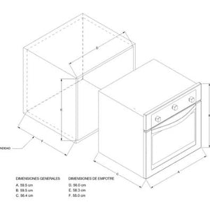 HORNO ELECTRICO ACERO 60CM  Función dorador Función de descongelamiento  Sistema de convección para garantizar mejor sistema de cocción  Cronometro que apaga el horno automáticamente después de usarlo  Elemento interior oculto  Controles electrónicos de perilla  Material antihuellas Voltaje 220v