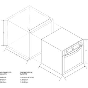 HORNO A GAS CRISTAL 60CM  horno gas propano con puerta y acabado en espejo triple glass y encendido eléctrico.  Cuenta con perillas con tapa de Acero Inoxidable, parrilla, charola, termostato y luz interior Además, puedes estar tranquila gracias a su válvula de sensor de flama de corte de gas.  Sistema de enfriamiento rápido después de terminar la cocción.