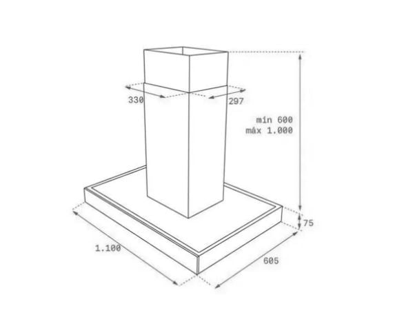 "Campana De Pared 90 cm: DPL 980 Voltaje:110 V Requiere polo a tierra: No Frecuencia: 60 Hz Bombillas de luz: 4 bombillas Led Velocidades: 3 mas intensiva Capacidad de extracción máxima de la campana: 850 m3/h Control: Display touch