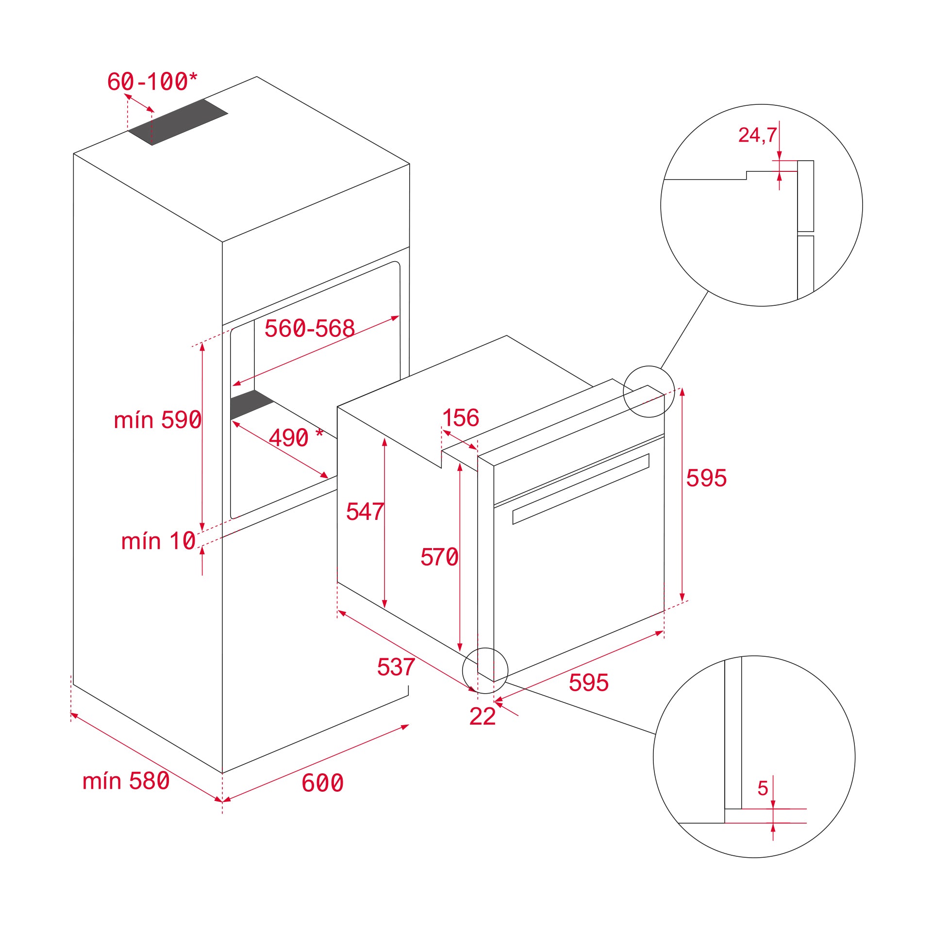 Horno Multifunción - HB605 SS  Voltaje: 220 V Frecuencia: 60 Hz Requiere polo a tierra: Si Potencia nominal máxima: 2615 W Amperaje: 11,89A Clasificación energética: A Capacidad: 70 l Teclado: Botón giratorio Calentamiento rápido: Si Hydroclean: Si Función ECO: Si Ventilación tangencial: Si Vidrios en la puerta: 2 Horno de convección: Si