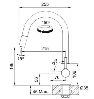 Grifo mezclador cromado - Lina doccia single-lever mixer