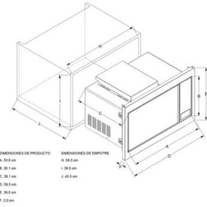 MICROONDAS EMPOTRE 30L  - 3 Menús avanzados. Dispone de menús avanzados como gourmet, menú dulce, menú derretir ampliando la funcionalidad del microondas vs el convencional  - Función descongelar pollo, carne y pescado más preciso sin cocinar el alimento.  - Removedor de olores facilita la limpieza del microondas y elimina olores  - Selección rápida 1,2,5 min.  - Seleccione inmediatamente el microondas entra en funcionamiento