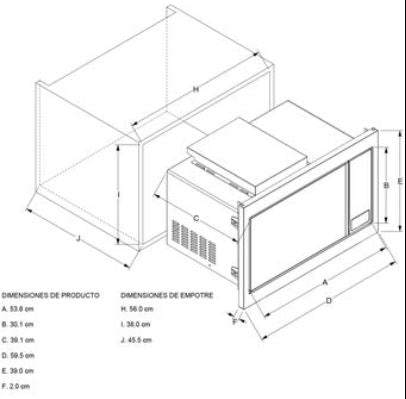 MICROONDAS EMPOTRE 30L  - 3 Menús avanzados. Dispone de menús avanzados como gourmet, menú dulce, menú derretir ampliando la funcionalidad del microondas vs el convencional  - Función descongelar pollo, carne y pescado más preciso sin cocinar el alimento.  - Removedor de olores facilita la limpieza del microondas y elimina olores  - Selección rápida 1,2,5 min.  - Seleccione inmediatamente el microondas entra en funcionamiento