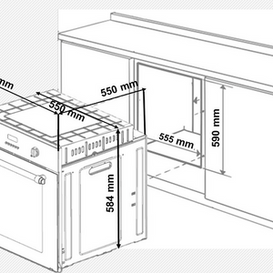 Horno eléctrico 60 cms de ancho  4 programas de cocción Sistema de ventilación tangencial Controles manuales  Clase de eficiencia energética: A Capacidad del horno: 57 litros Lámpara del horno: 1 *25W    Parrillas termostáticas   Puerta extraíble de doble vidrio   Accesorios incluidos: bandeja y parrilla Funcionamiento 110v frecuencia: 60 Hz Revisar esquemas de empotre en el manual de instalación del producto