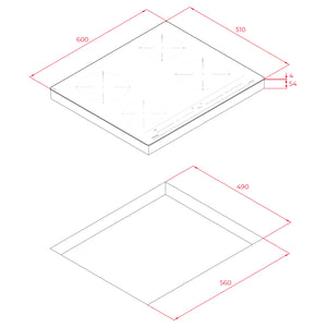 " Placa de inducción 60CM; IZC 64010 MSS   Voltaje: 220 V Requiere polo a tierra: Si Frecuencia: 60 Hz Potencia nominal máxima: 7200 w Cableado: 10 aWg Niveles de potencia: 9 + P+ Teclado: táctil Temporizador: Si, 90' Función power: Si, 10' Función bloqueo: Si Función Stop: Si Detección de olla: Si, 3' Indicador de calor residual: Si Requiere monitor de voltaje: Si "