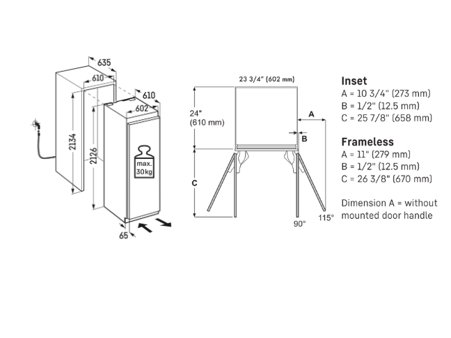 Congelador Monolith Totalmente Integrado 60 cm - MF2451