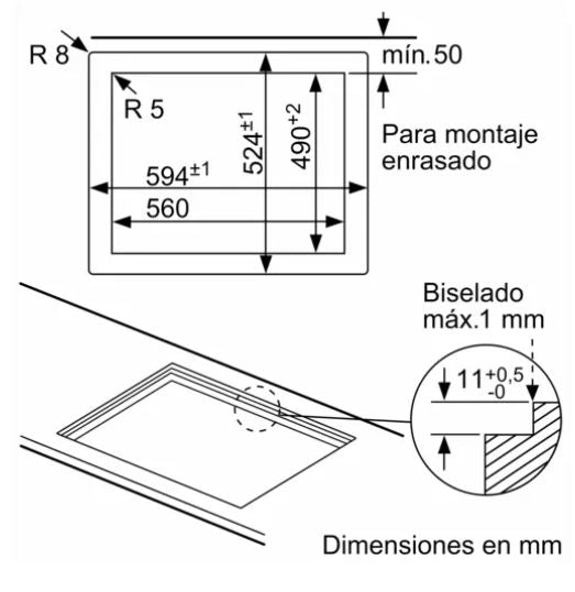 Placa de gas de cristal templado con FlameSelect: máxima precisión y los mejores resultados cocinando con gas. 60 cm