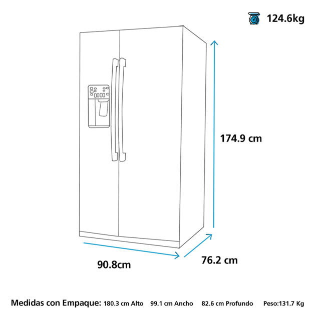 Refrigerador SXS 611.4 Lt Inox - PQL22LEKFSS