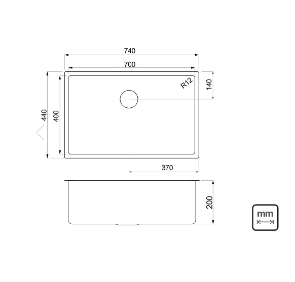 Cubeta Quadrum Flush 70 - 94000103