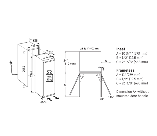 Refrigerador Monolith Totalmente Integrado 60 cm - MRB2400