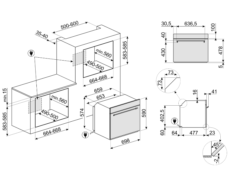 Horno termoventilado 70 cm - SF7302TX