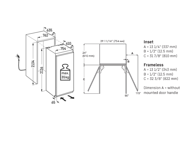 Congelador Monolith Totalmente Integrado 76 cm - MF3051