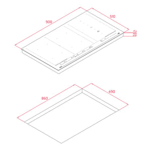 " Placa de inducción; IZF 99700 IT  Voltaje: 220 V  Requiere polo a tierra: Si Potencia nominal máxima: 11100 w Cableado: 8 aWg Niveles de potencia: 9 + P Teclado: táctil Funciones especiales: Grill, plancha, fritura, hervir, fuego lento, derretir, mantener caliente, confitar, pochar, arroz, baja temperatura, Power Management Indicador de calor residual: Si Requiere monitor de voltaje: Si"