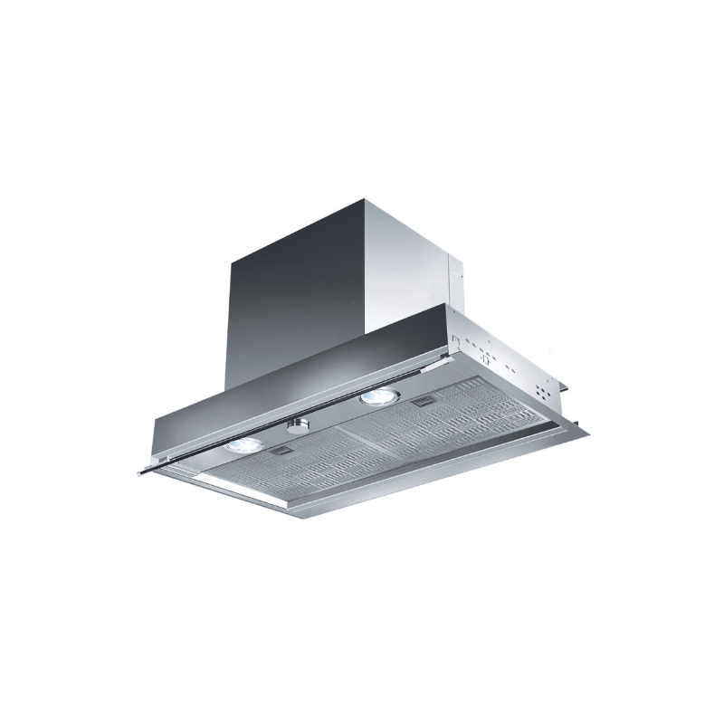 Extractor de mueble de 60cm - FST PLUS 608 X  Voltaje: 220V Potencia máxima: 230 W Iluminación: 2x1W Led Control: Botón push y giratorio Compatibilidad: con cubiertas hasta 60 cm de ancho Modo de instalación: Extractor o Recirculante Altura mínima mesón-campana: 50cm para cubierta inducción Altura mínima mesón-campana: 60cm para estufa de gas Clase Energética: A Velocidades: 3 Extracción (int): 660 m3/h