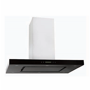 Campanas de isla de 90 cm  Vidrio negro Panel LED touch control AYD-051 Capacidad absorción 700 m3/h Tres (3) velocidades Switch eléctrico Lámparas LED 6*1.5W Ducto extensible 2*5 Trampas antigrasa en aluminio Filtro de carbón activo Funcionamiento: 110V Frecuencia: 60Hz Revisar esquemas de empotre en el manual de instalación del producto