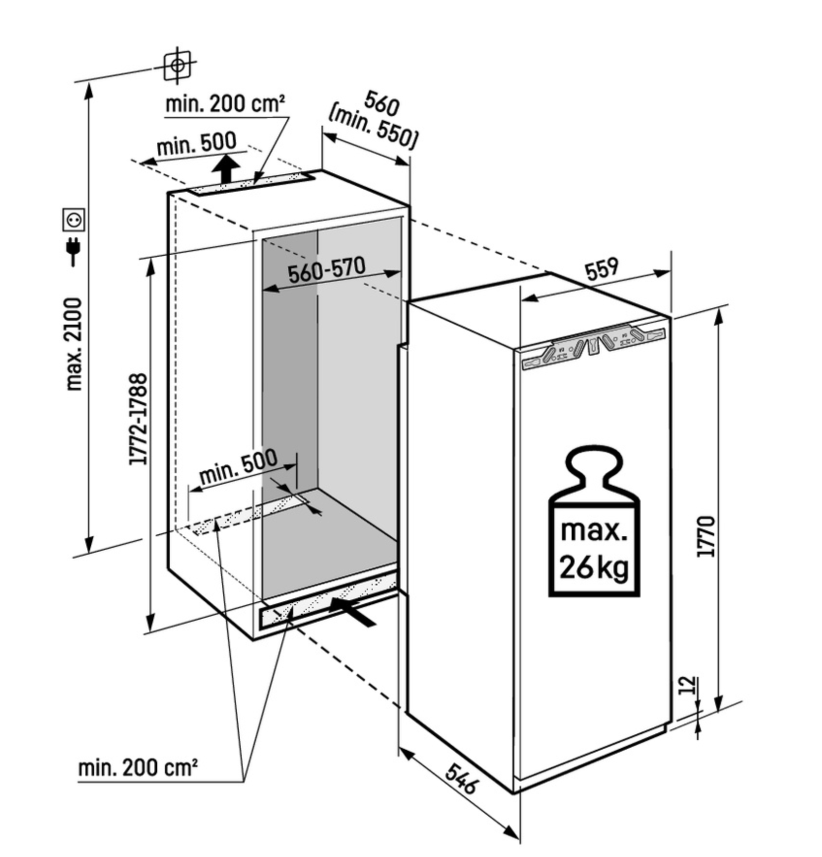 REFRIGERADOR DE INTEGRACION 60 CM IRBP5170 - PEAK -