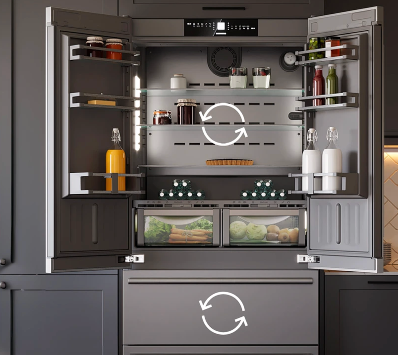 REFRIGERADOR-CONGELADOR DE INTREGRACION PANELABLE 75 CM -HC1580G / HC1581G - PREMIUM
