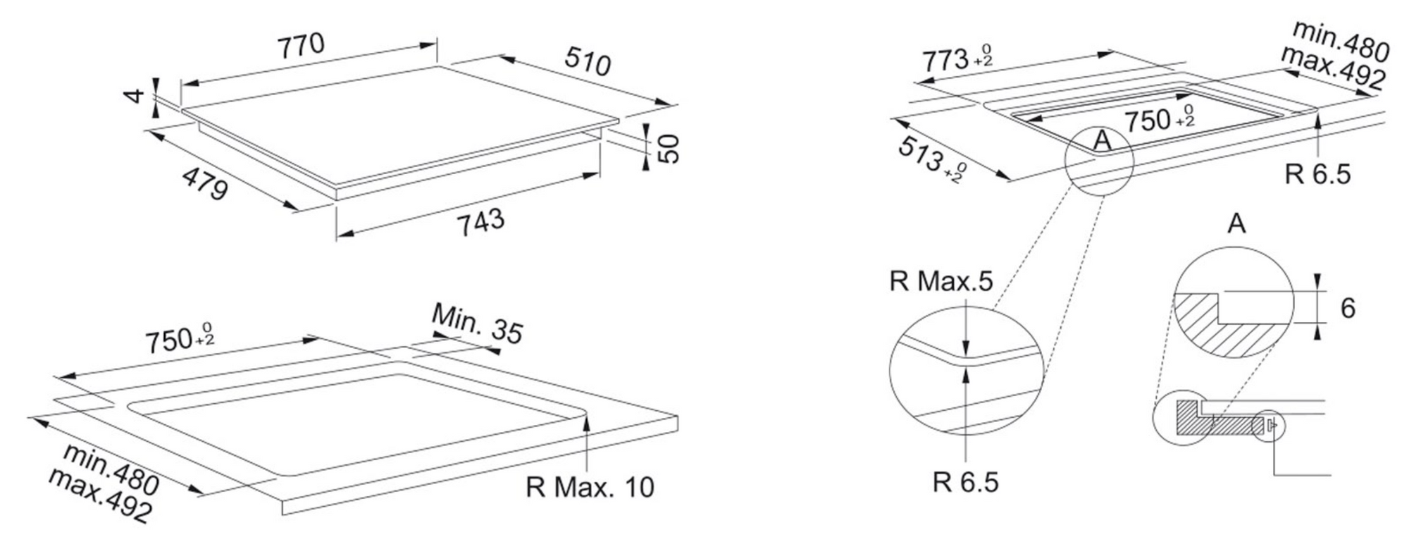 Estufa de inducción 77 cm - FMA 804 I F BK