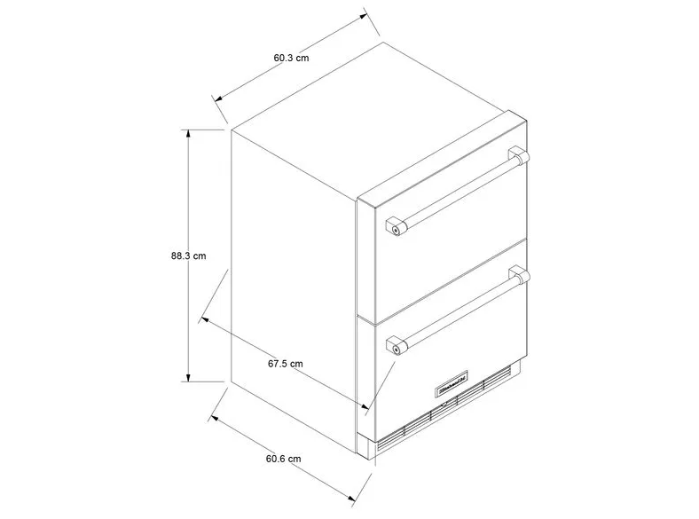 Cajón Doble de Refrigeración Acero Inox 60cm - KUDR204KSB