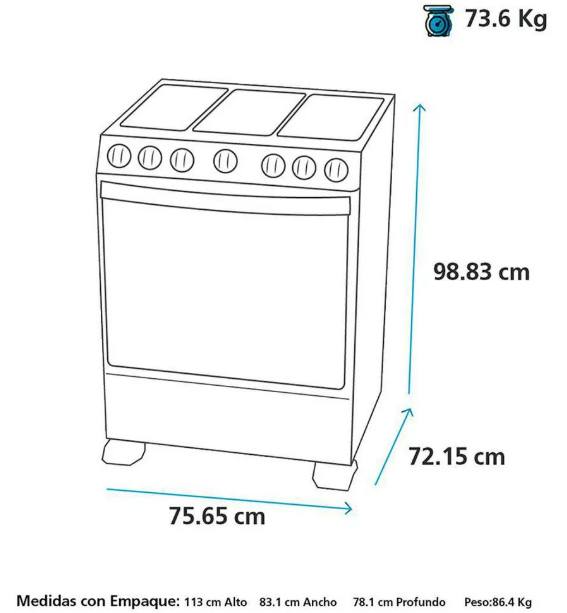 Estufa de Piso Gas Natural Acero Inox - EG7686SSC0