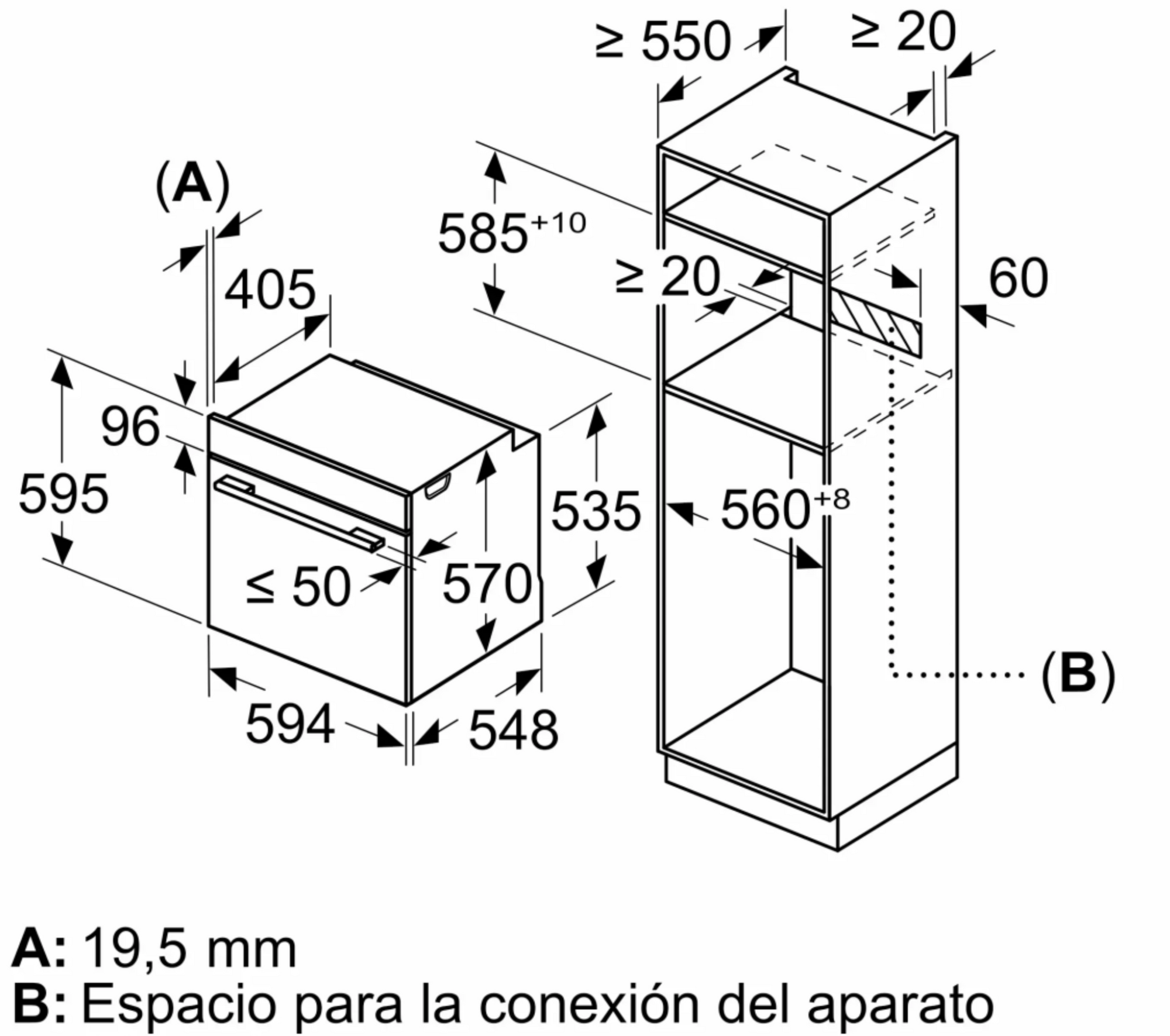 HORNO ELÉCTRICO DE CONVECCION 60 CMS  SERIE 6 -HBG536ES4
