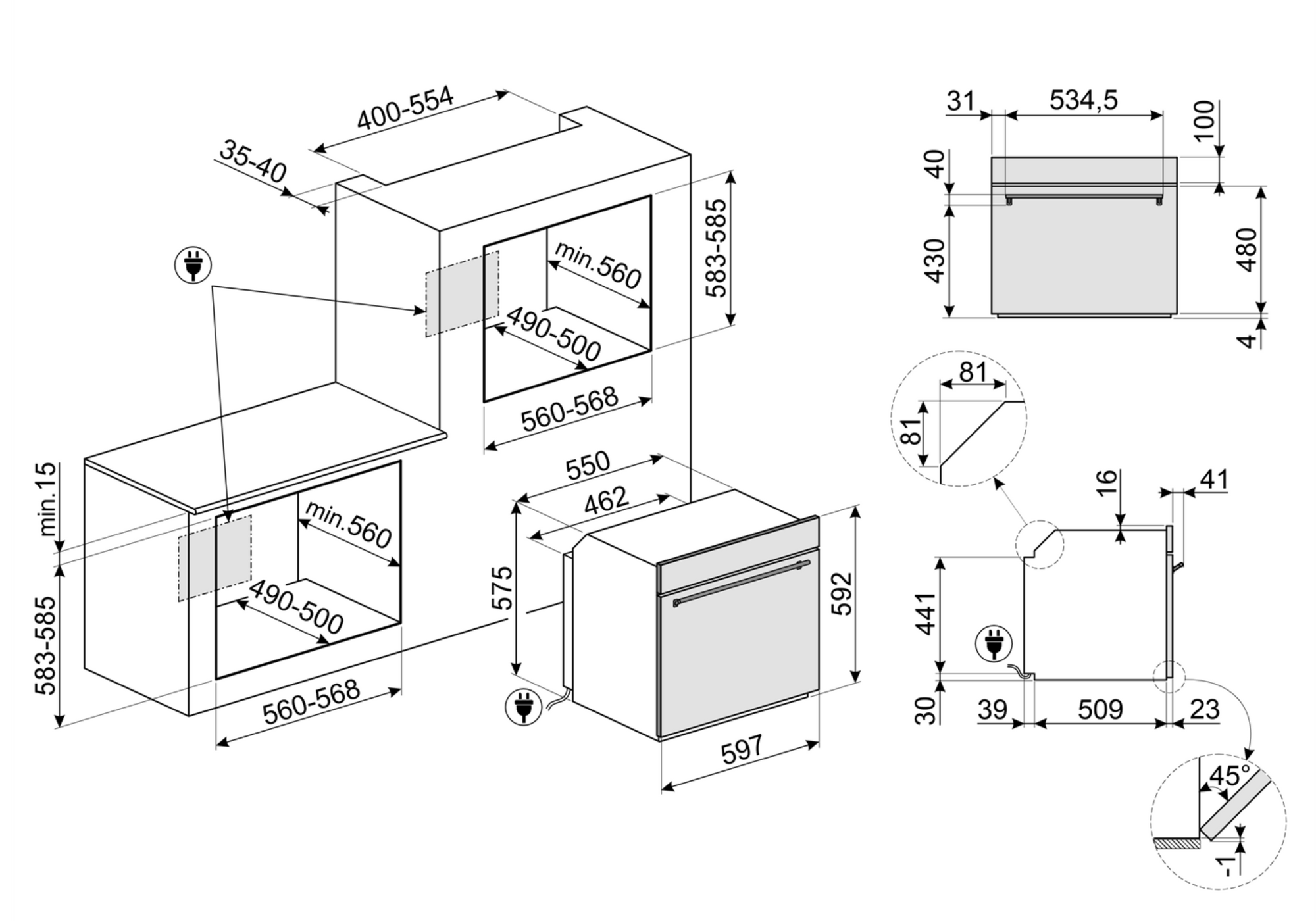 HORNO TERMOVENTILADO 60 CM - SF6301TN - SMEG
