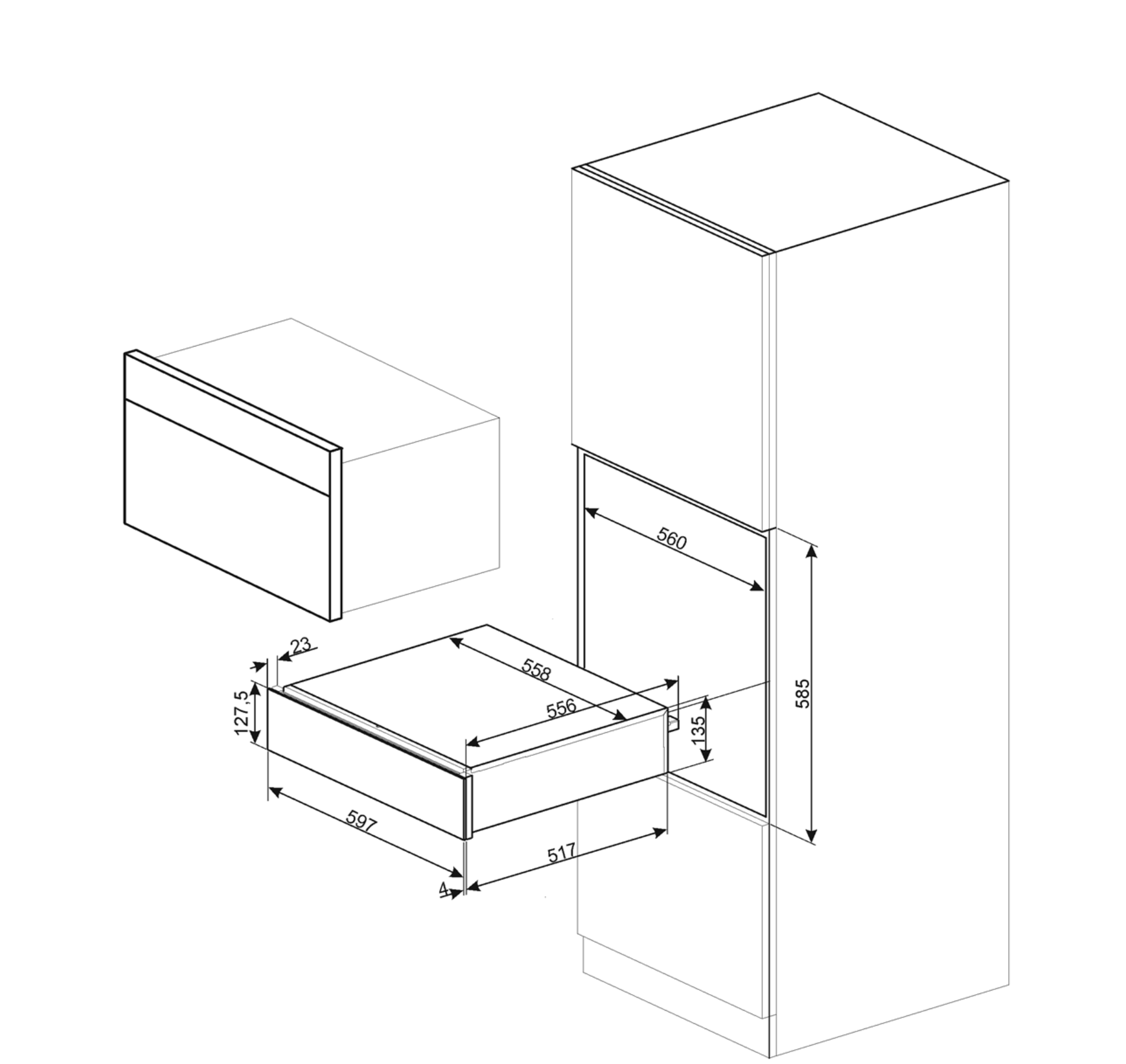 CAJON CALIENTA PLATOS  - CPRT615NR - SMEG