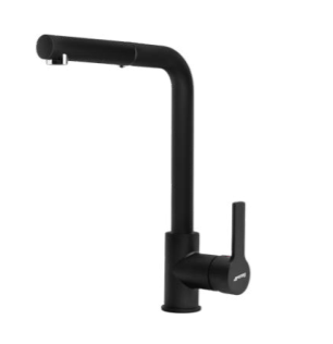 GRIFO DE COCINA MONOMANDO NEGRO MATE - CAÑO EXTRAIBLE - MID1MN - SMEG