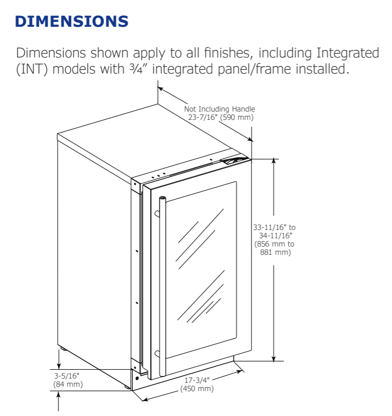 CENTRO DE BEBIDAS PANELABLE 18" SERIE 2000 - U-2218BEVINT-00A - U-LINE