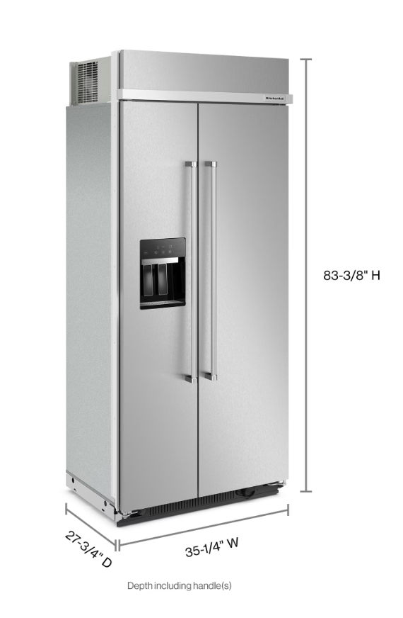 REFRIGERADOR SIDE BY SIDE BUILT- IN 36"/ 588 L - KBSD706MPS - KITCHENAID