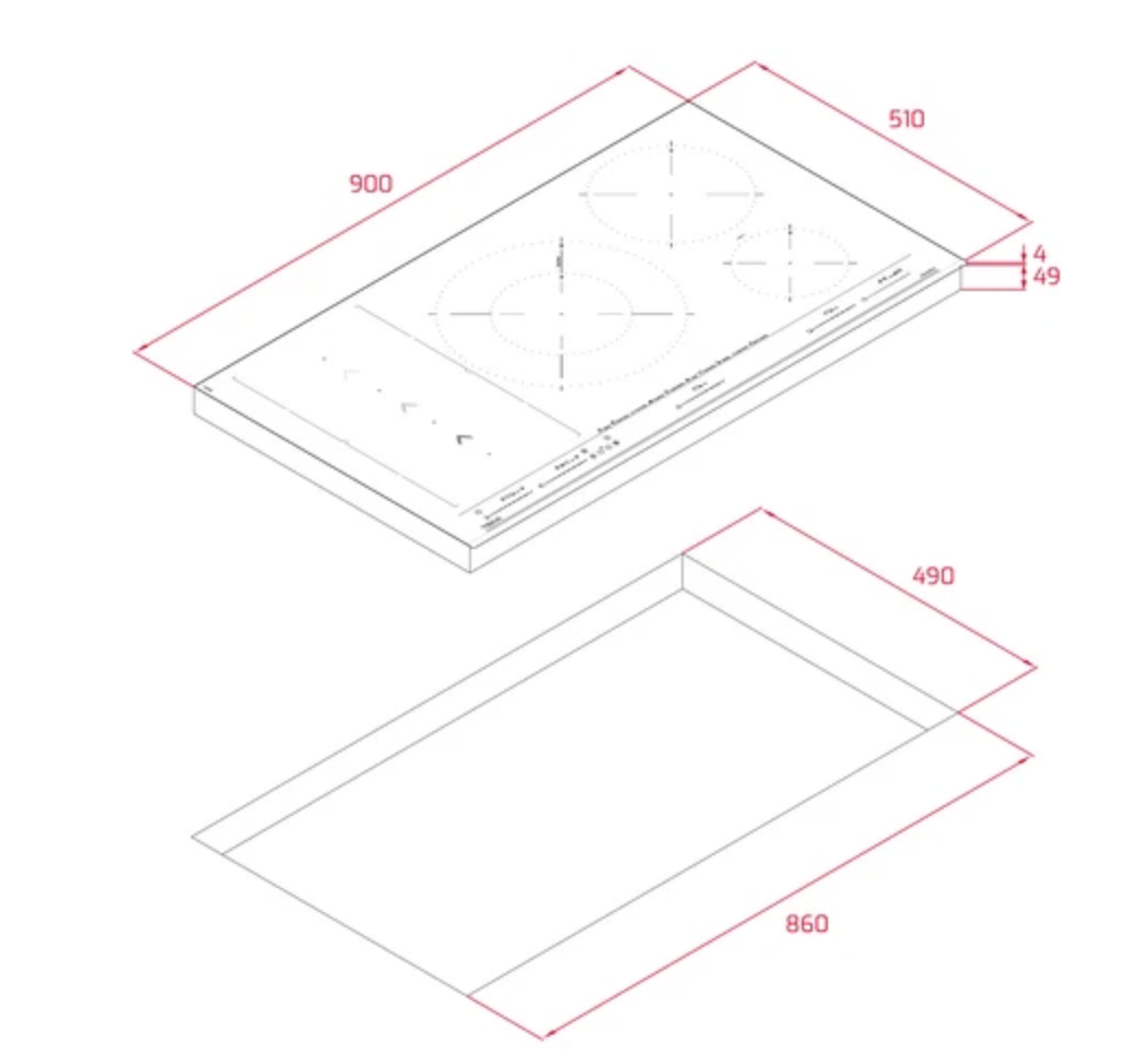 PLACA DE INDUCCIÓN 90CM - IBF 95-G1 MSP BM - TEKA
