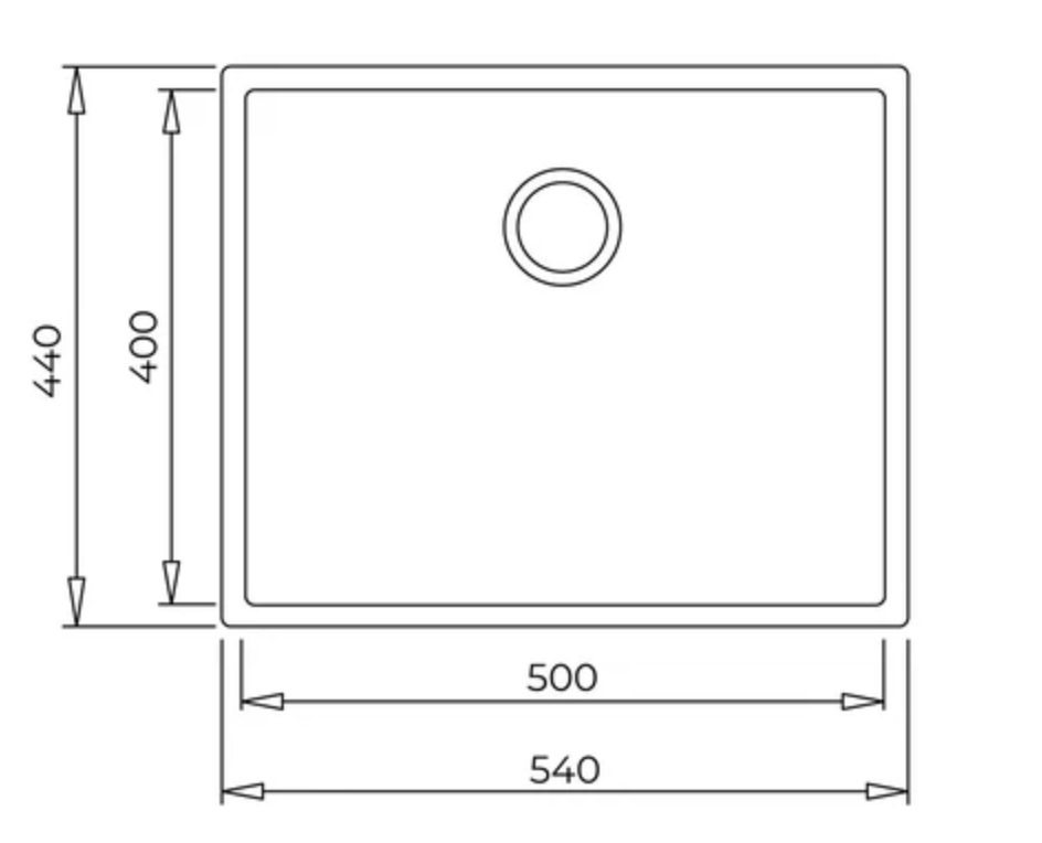 POZUELO BAJO ENCIMERA EN GRANITO DE 1 CUBETA 50 CM - SQUARE 50.40 TG - TEKA