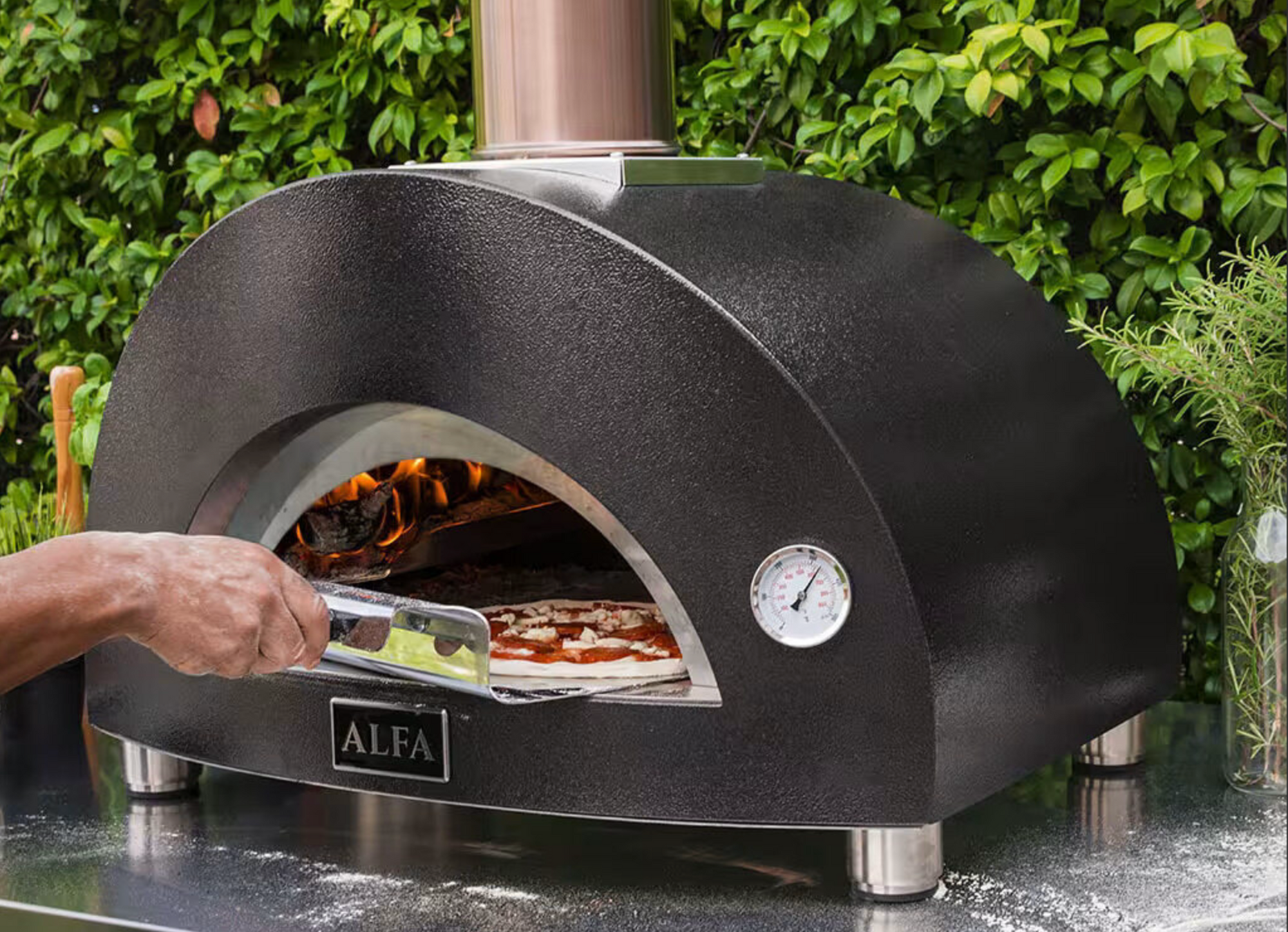 HORNO MODERNO  1 PIZZE LEÑA O GAS   - ALFAFORNI