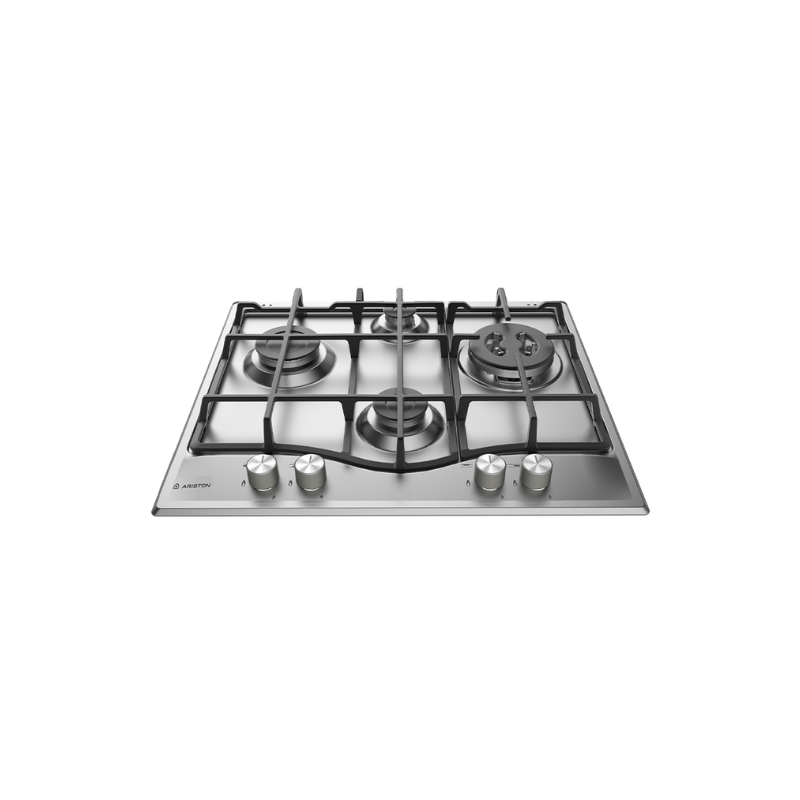 Cubierta Gas de 60cm  4 quemadores gas, de los cuales 1 Triple Corona Total de Potencia: 8850 watts Control de Gas independiente Encendido Electrónico a una mano Válvulas de Seguridad en todos los quemadores Perillas Cromadas Rejillas en Hierro Colado Funcionamiento 220-240v 50/60hz Gas Natural con kit para GPL Cable 1mt sin enchufe