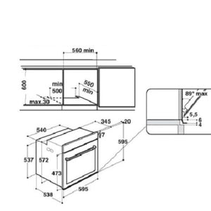 Horno Eléctrico de 60 cm Multifunción 16 con Grill 9 funciones tradicionales + 6 funciones automáticas Sistema de limpieza Catalitic Clean Eficiencia Energética A+, según normativas EU Control de Programas Monodial Programador Digital con inicio / fin de cocción Grill eléctrico rebatible de 2450W Volumen disponible: 71 litros, según normativas EU Rejillas con sistema shelf-stopper Luz automática a la apertura de la puerta Ventilación tangencial Puerta removible Full Glass