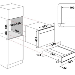 Cajón calientaplatos  Temperatura regulable de 40 a 80 grados Cavidad: 20 litros Coordinable con todo el set 45cm: máquina de café, horno microondas, horno vapor Acero anti huellas Funcionamiento 230-240v 50/60hz Potencia Eléctrica: 85 watts Cable x 1 mt con enchufe shuko Color Acero Inoxidable