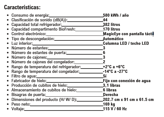 Frigorífico congelador 36'' - HC2090