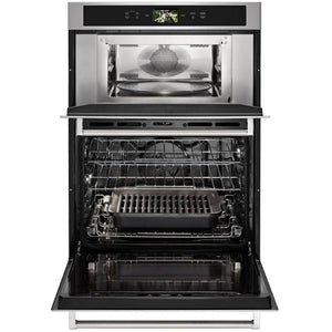 TORRE DE HORNO SMART ELECTRICO DE 76CM ACERO INOX Horno de convección verdadero Even-Heat (horno inferior) Proporciona un calentamiento constante y una cocción uniforme en todas las parrillas con un diseño único en forma de corbatín y un ventilador de convección que ayuda a garantizar una cocción más uniforme. Cocción por convección por microondas (horno superior) Aumenta la velocidad de cocción y proporciona una opción de cocción por convección secundaria Diseño inspirado profesionalmente.