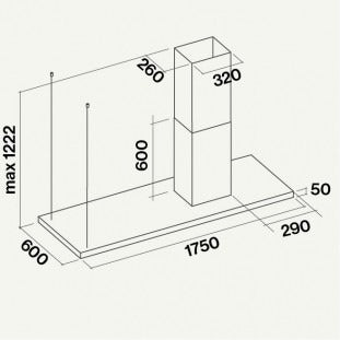 Campana extractora falmec Lumen isla 175CM -CLUI75.E0P2#NEUI490F