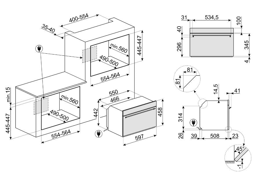 HORNO MICROONDAS COMPACTO 45 CMS - SF4301MXK