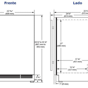    	 24'' Centro de bebidas de marco integrado  El sistema de enfriamiento por convección proporciona un enfriamiento rápido y una temperatura constante • El interior inferior extendido maximiza las opciones de almacenamiento • Interior negro • La puerta de vidrio termopane doble, llena de gas argón, recubierta de LowE, brinda protección contra la luz ultravioleta dañina