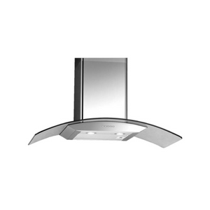 CAMPANA PARED 90CM Campana tipo pared en acero inoxidable con vidrio curvo de 90cm Capacidad de absorción 780 m3 por hora 4 velocidades 1 filtros para grasa lavable 2 luces halógenas Opción para convertir a recirculación Voltaje 110v