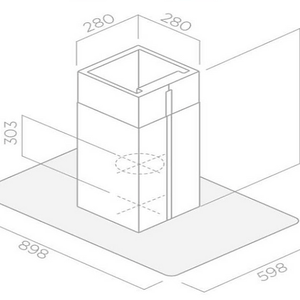 Campana de isla de 90 cm  Filtrante / aspirante Capacidad de extracción: 760 m3/h (735 m3/h IEC) Nivel sonoro: 70 dba Clase eficiencia energética EU: B Controles soft touch 3 velocidades con booster temporizado Iluminación x lámpara halógena de 10w Indicador de saturación / sustitución de filtros Filtro antigrasa de metal lavable en lavavajillas Filtro de carbón para uso filtrante Funcionamiento 220-240v 50/60hz (potencia abs. 255 w) Cable 1.5 mts (sin enchufe)