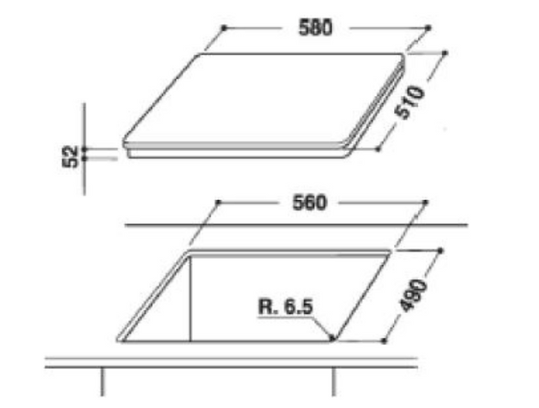 Cubierta de inducción 60 cm  Comandos touch control (control táctil) Nueve (9) niveles de potencia Indicador de funcionamiento para cada zona de cocción Cuatro (4) zonas de cocción: 2 x 145 mm con 1200/1600 w 2 x 210 mm con 1500/2000 w Potencia absorbida 7200 watts Bordes biselados Seguro para niños Funcionamiento: 220/230 Frecuencia: 50/60Hz