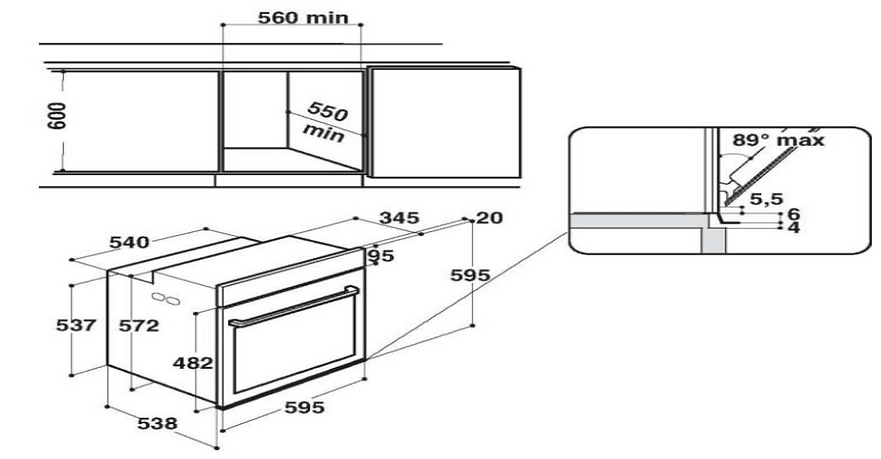 Horno Electrico Multifunción con Grill y funcion de microondas Grill, Steamer, Crisp 230V-50HZ 9 funciones tradicionales + 6 funciones automáticas Eficiencia Energética A+, según normativas EU Programador Digital con inicio / fin de cocción Grill eléctrico rebatible de 2450W Volumen disponible: 40 litros, según normativas EU Luz automática a la apertura de la puerta Ventilación tangencial