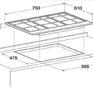 Cubierta Gas de 75 cm  5 quemadores gas, de los cuales 1 Triple Corona Total de Potencia: 10,500 watts Control de Gas independiente Encendido Electrónico a una mano Válvulas de Seguridad en todos los quemadores Perillas Cromadas Rejillas Hierro Forjado Funcionamiento 220-240v 50/60hz Gas GPL con kit para gas Natural Cable 1mt sin enchufe Revisar esquemas de empotre en el manual de instalación